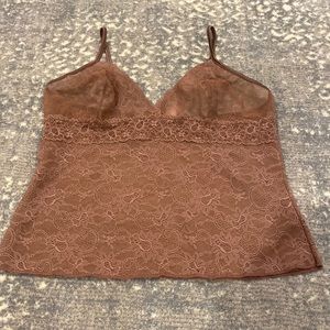 VICTORIAS SECRET BROWN LACE CAMY